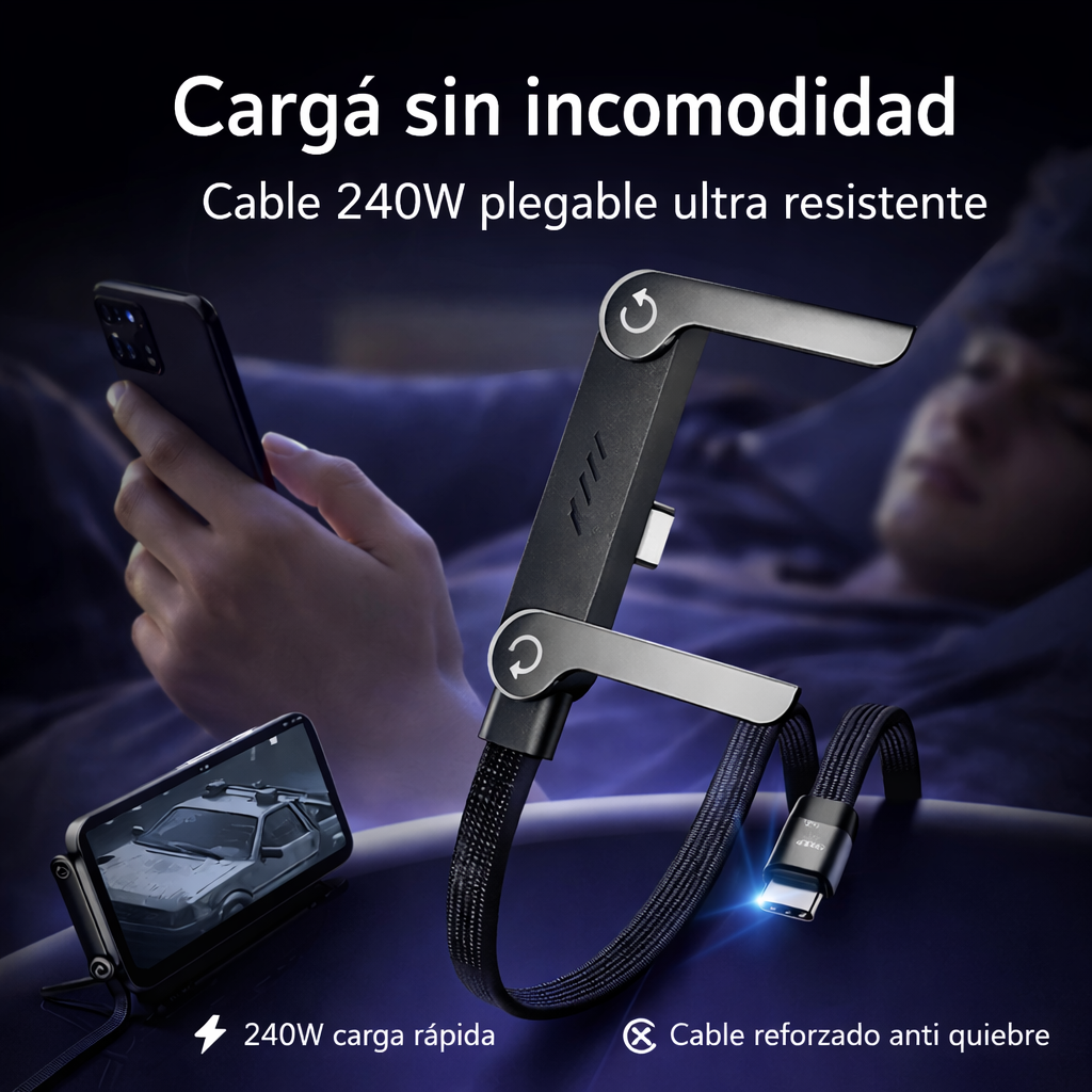 Cargador 240W plegable ultra rápido y resistente